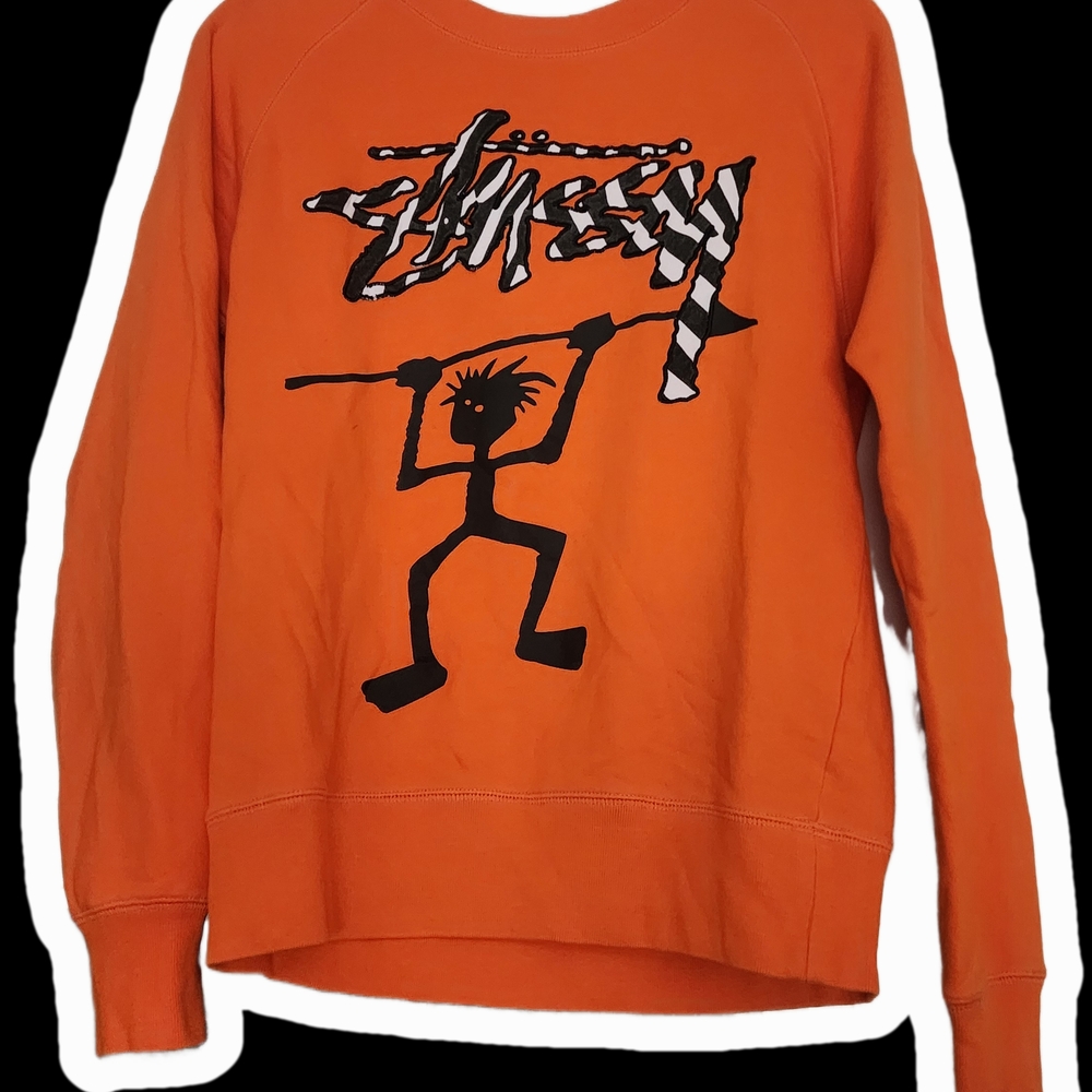 Stussy Men's Orange Graphic Sweater